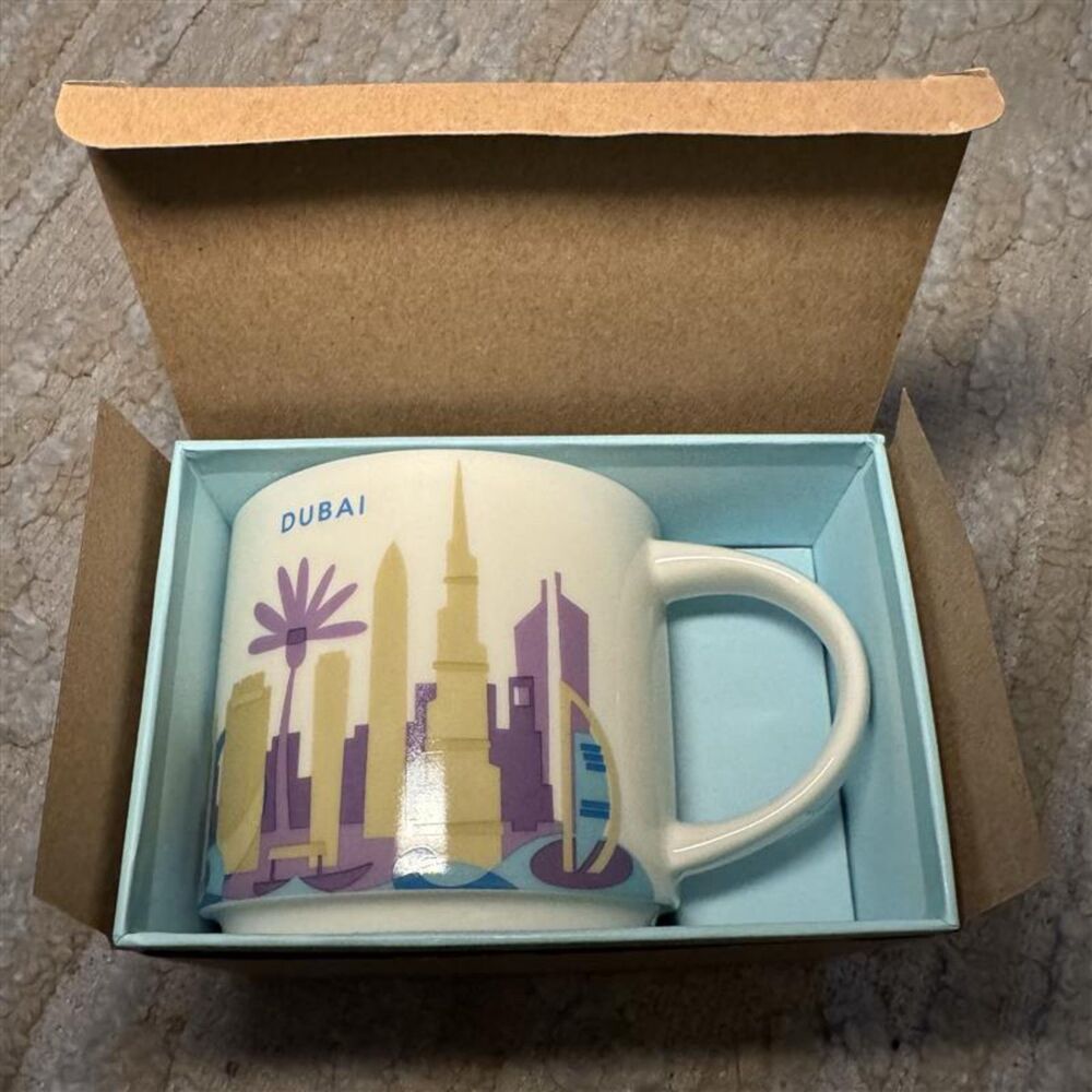 Starbucks Dubai Been There Series 14 oz Mug Pin Drop Collection NIB Box